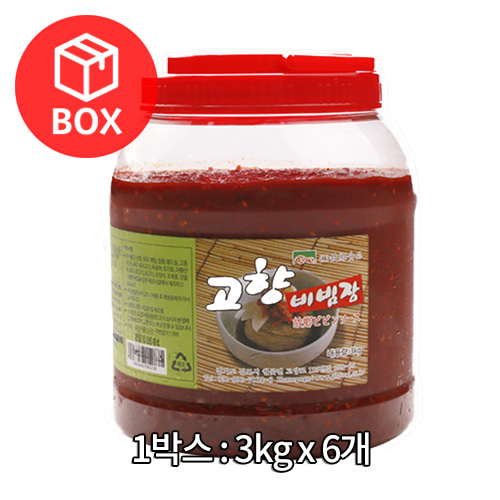고향식품 비빔장 3kg 1박스(6개)